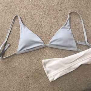 Pacsun L.A Hearts light blue ribbed bikini top